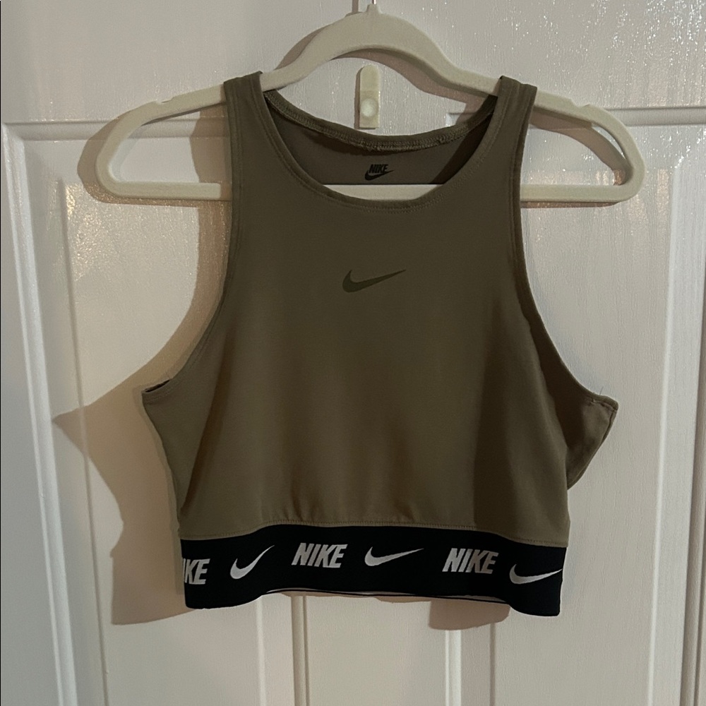 2/$30 Nike Khaki Crop Top with Black Band